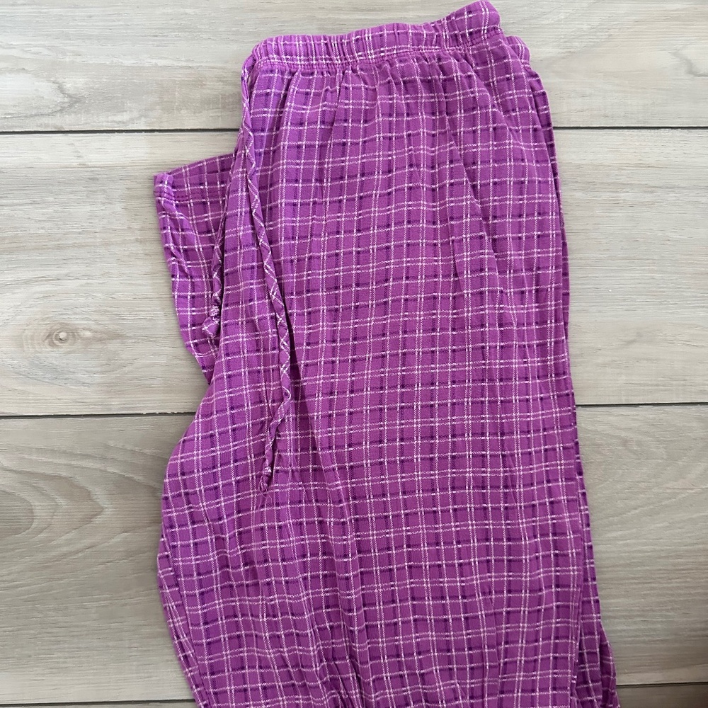 Cute Purple Checkered Pajama Pants Bottoms